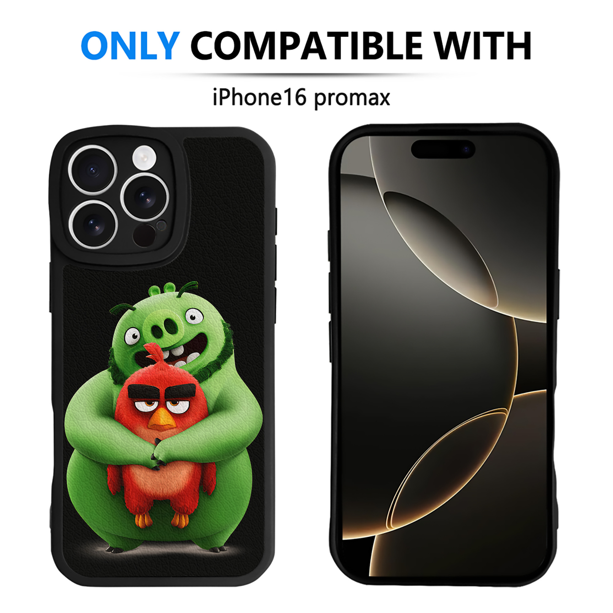 （画像用） Angry Birds アングリーバード 【iPhone 16シリーズ対応】シリコンスマホケース（レザー調） 材質：シリコン